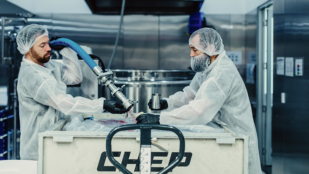 Chefs prepping their product for bottling