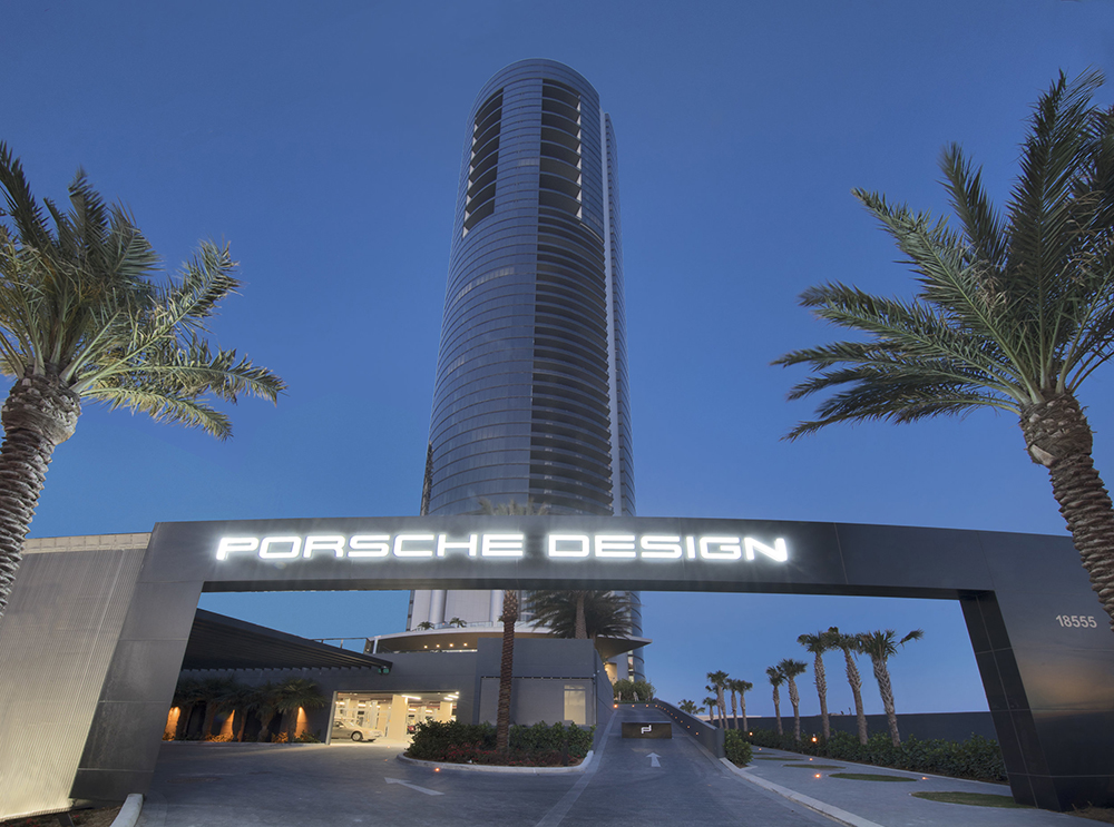 The Porsche Design Tower Miami.