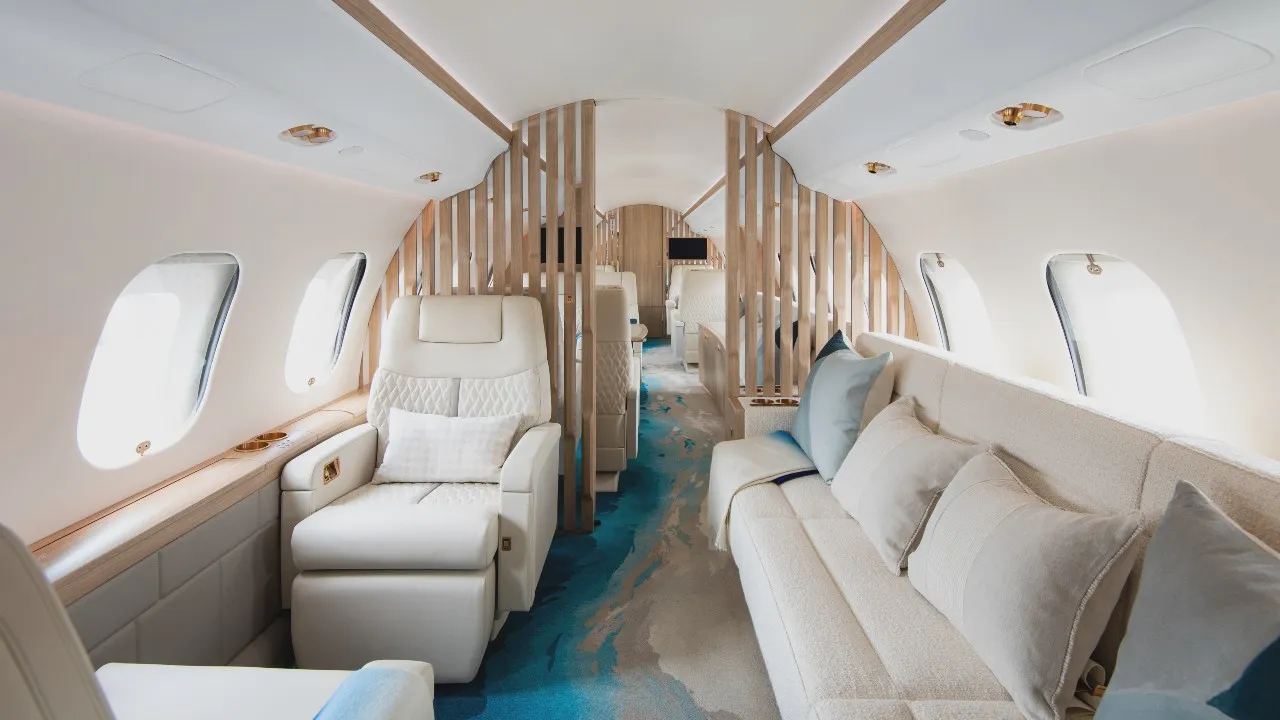 Bombardier Global 600 private jet interior by Winch Design